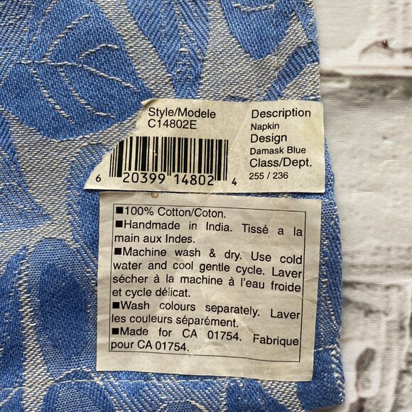 Set of 8 Light Blue 100% Cotton Napkins With Grape Design - Picture 4 of 4